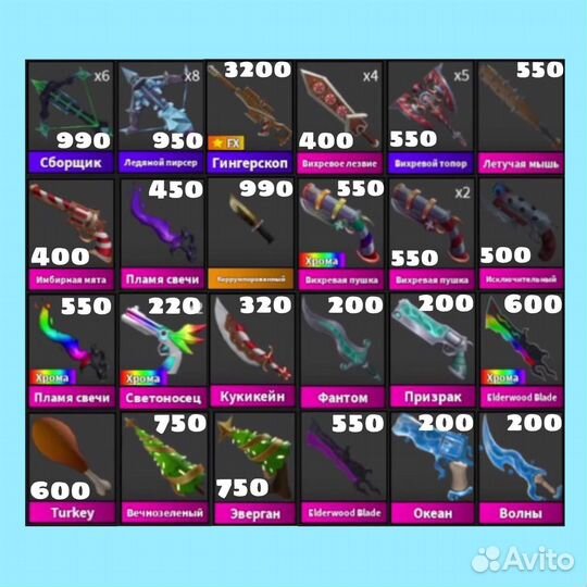 Ножи murder mystery2/roblox