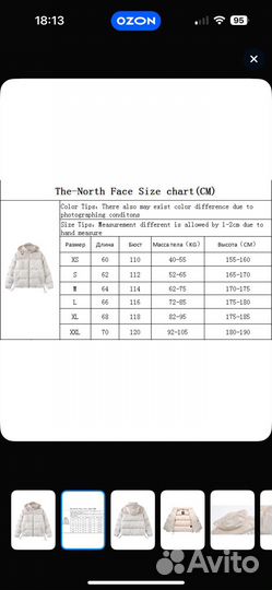 Пуховик унисекс The north face