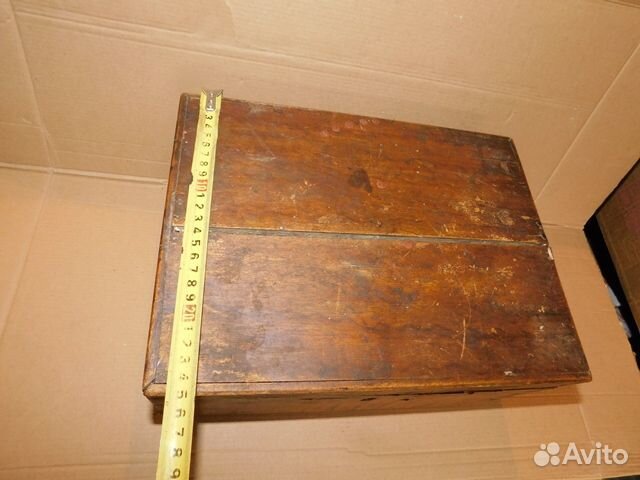 Антикварный, деревянный сундучок-ларец Р.И