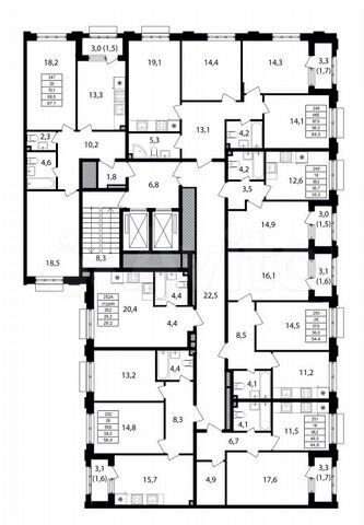 3-к. квартира, 86,3 м², 10/20 эт.