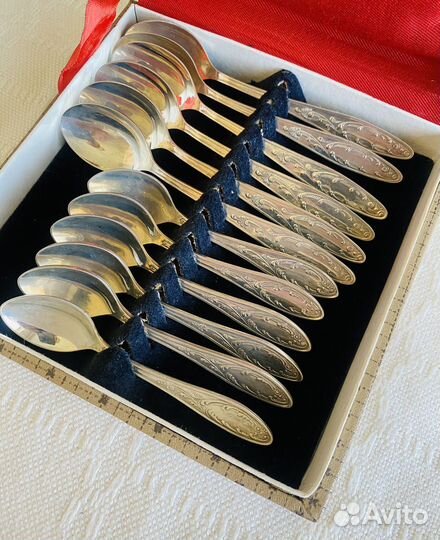 Набор мельхиоровых ложек чайные и кофейные СССР