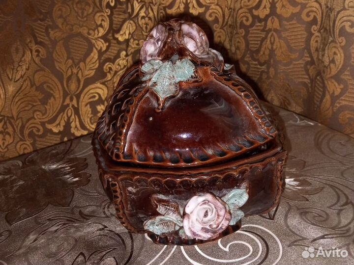 Ваза конфетница (шкатулка) керамика