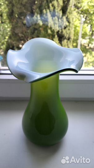 Ваза для цветов цветное стекло СССР