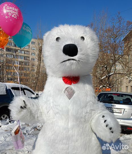 Чебурашка Белый Мишка поздравление ростовые куклы