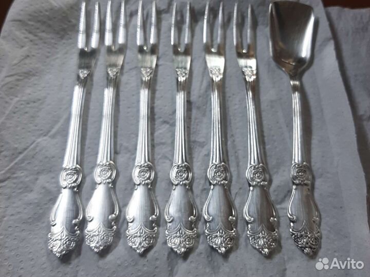 Ножи рыбные. Серебреная роза, вилочки для цитруса