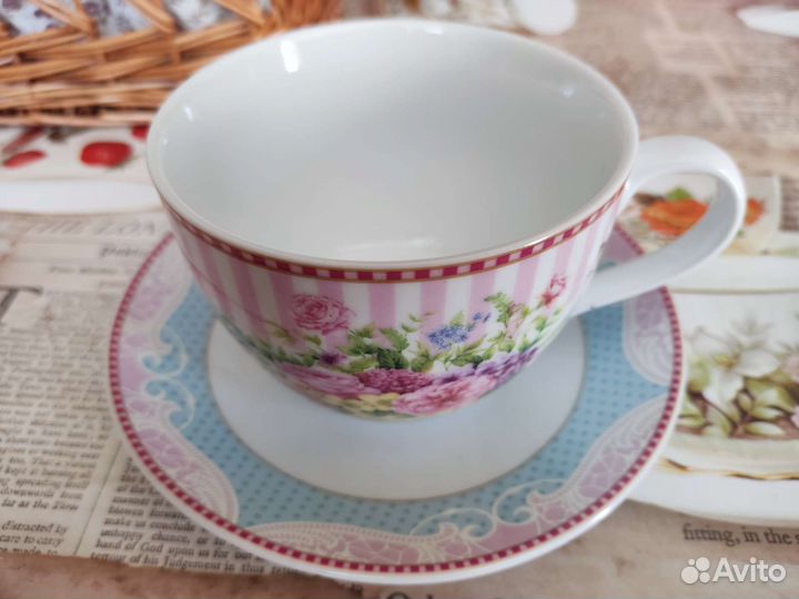 Чашка с блюдцем фарфор