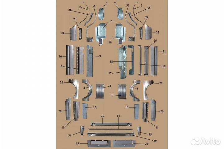 Кузовные детали Газель