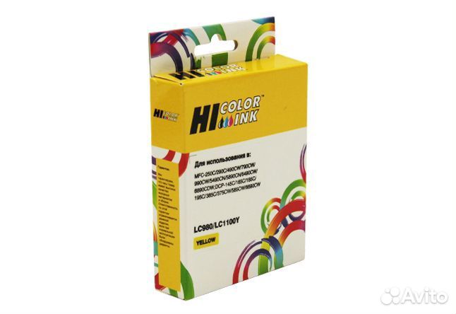 Картридж Hi-Black (HB-LC1100Y/LC980Y) для Brother