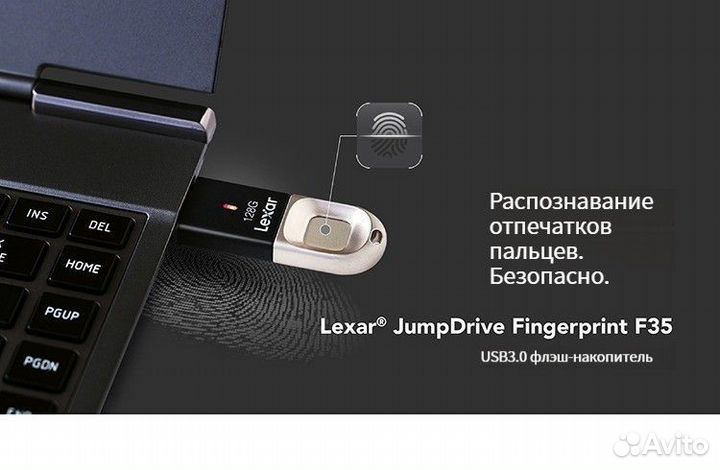 USB Флеш Lexar F35 USB 3.0 32Gb с отпечатком пальц