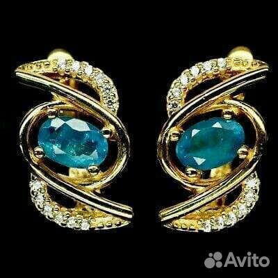 Апатиты параиба серьги