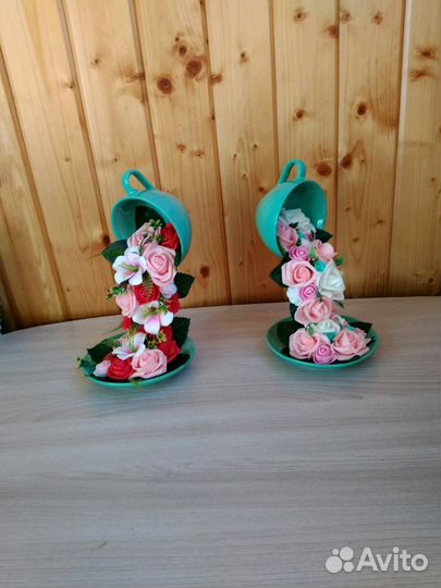 Чашка с цветами. Декор