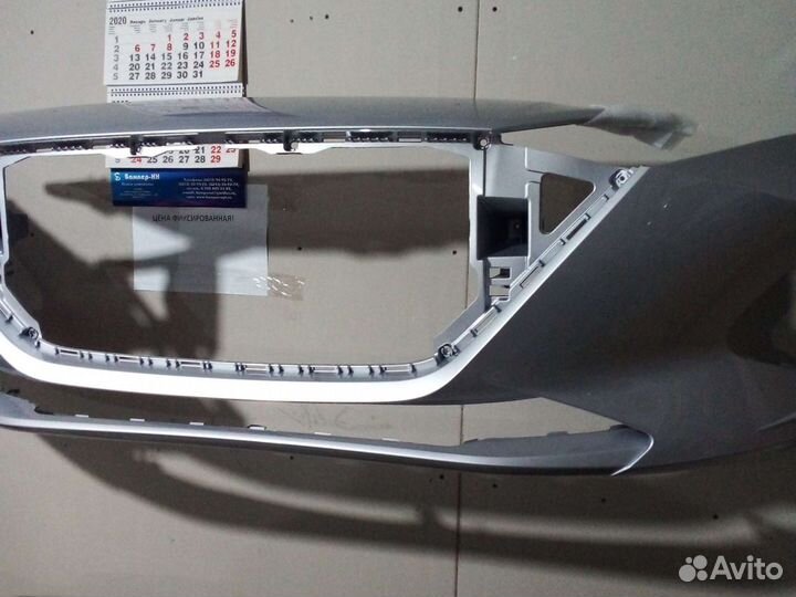 Бампер передний серебристый hyundai solaris 2021