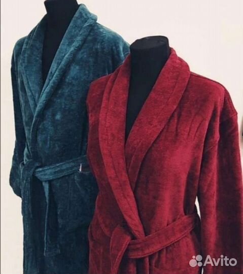 Велюровые хлопковые халаты