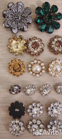 Пуговицы с кристаллами