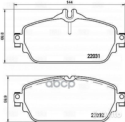 Колодки тормозные дисковые перед. т/с TRW (в ко