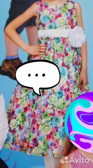 Нарядное платье для девочки 128-134