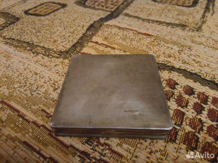 Пудреница серебро 875 проба вес 85,5 гр