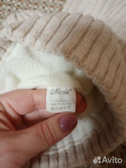 Шапка со снудом зимняя на девочку