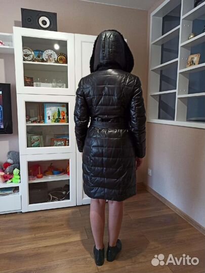 Пуховик кожаный