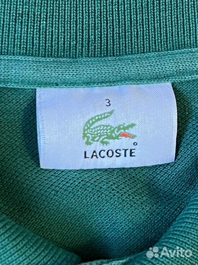 Polo Поло Lacoste мужское S длинный рукав зеленое