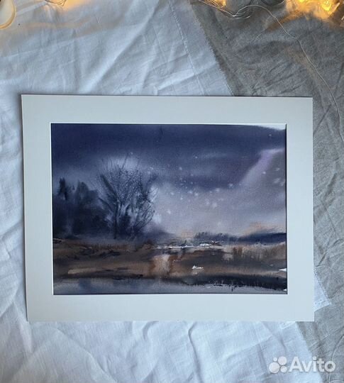 Интерьерная картина пейзаж акварель