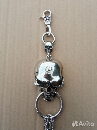 Цепь для бумажника с черепом