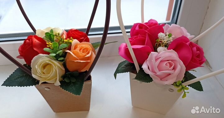 Букет из мыльных роз