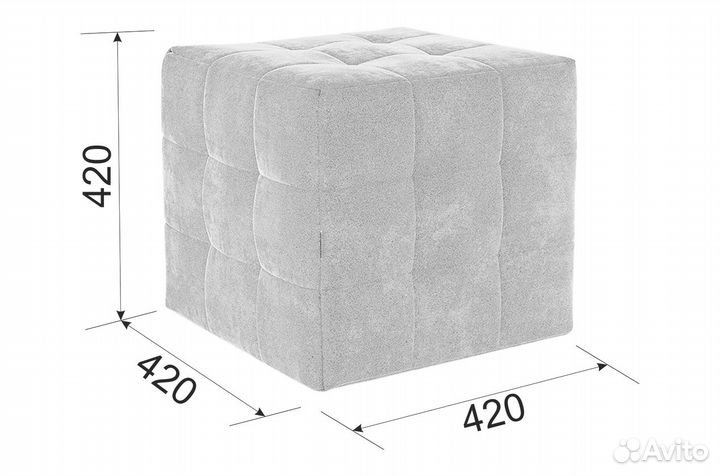Пуф Рубик 2 (капучино (велюр)