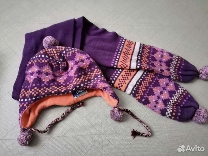 Комплект шапка и шарф зимний
