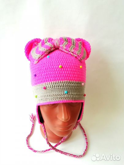 Шапка детская зимняя для девочки 48 см