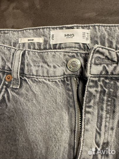 Джинсы mango mom 38, серые