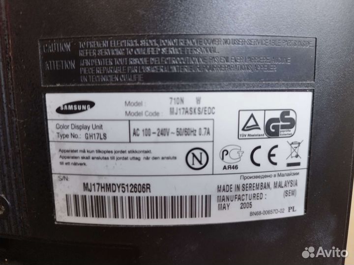 Монитор Samsung syncmaster 710n