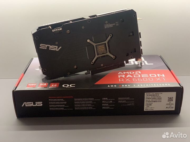 Видеокарта Asus RX 6600 XT 8GB OC на пломбе