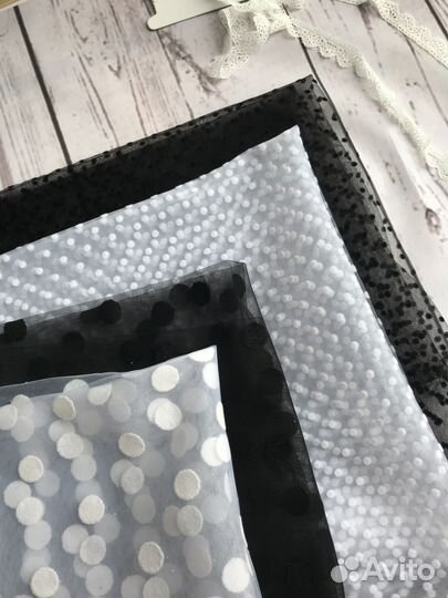 Фатин в горошек, фатин со снежинками