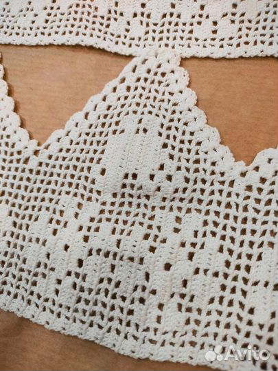 Кружево вязаное крючком на рушник