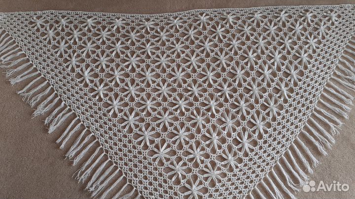 Шаль «Ромашки». Ручная работа. Вязание. Крючок