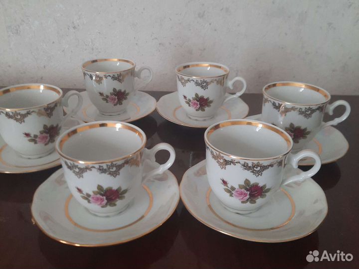 Чашка с блюдцем фарфор чехословакия