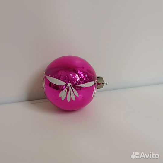 Винтажный шар елочная игрушка СССР стекло