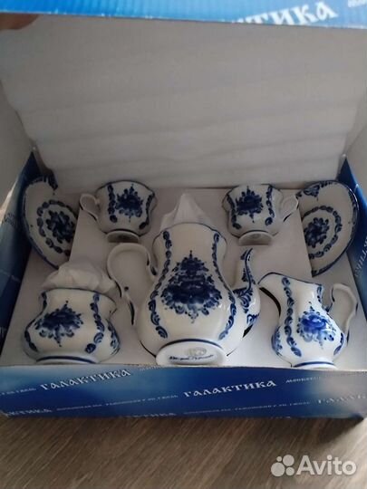 Сервиз чайный гжель галактика