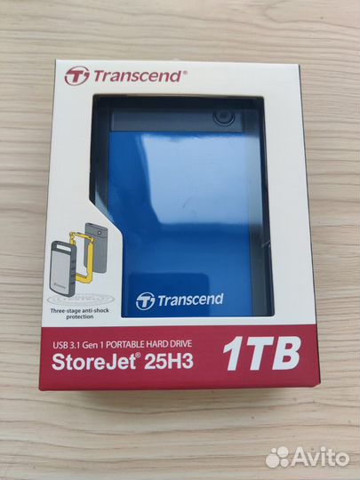 Внешний диск HDD Transcend TS1TSJ25H3B, 1тб
