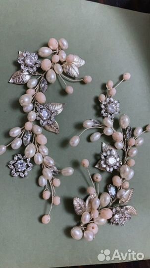 Заколка свадебная +сережки