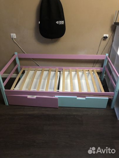 Детская кровать от 3 лет с бортиками