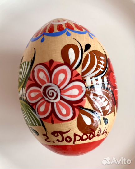 Яйцо Городецкое деревянное