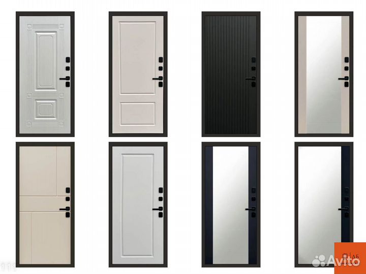 Дверь с зеркалом Авангард из стали