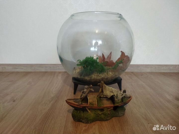 Аквариум круглый 15л с содержимым