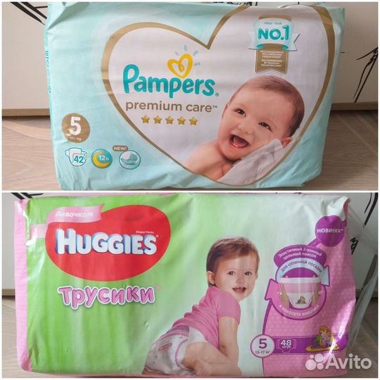Новые Huggies Disney 5 и Pampers premium care 5