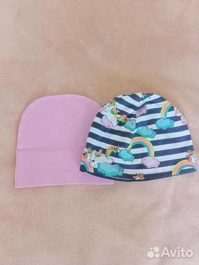 Шапка трикотажная на девочку 2-5 лет