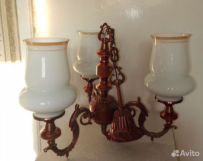 Люстра трехрожковая СССР, 2 вида бра СССР