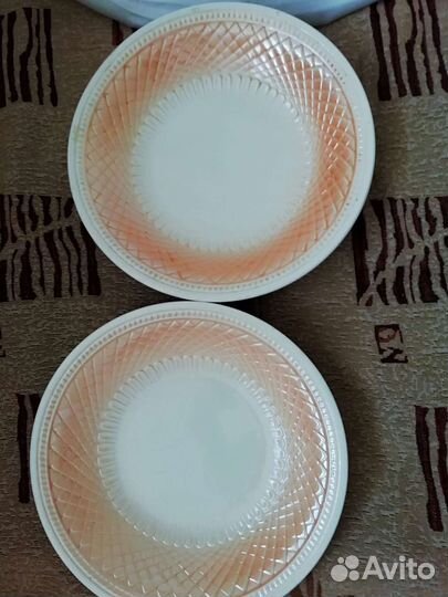 Блюдо. буди. СССР Винтаж 27 см, рельеф люстр