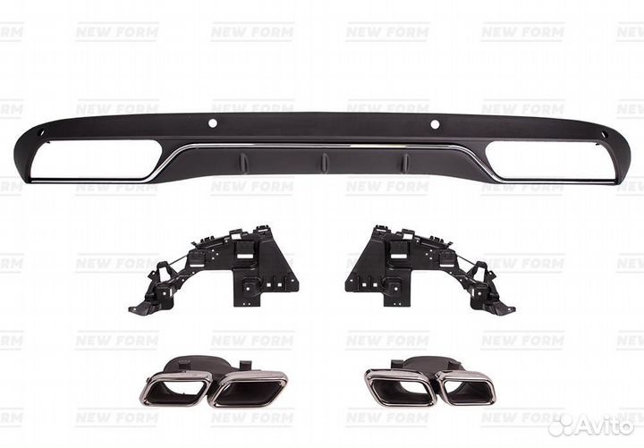 Диффузор с насадками 63 AMG Mercedes C205